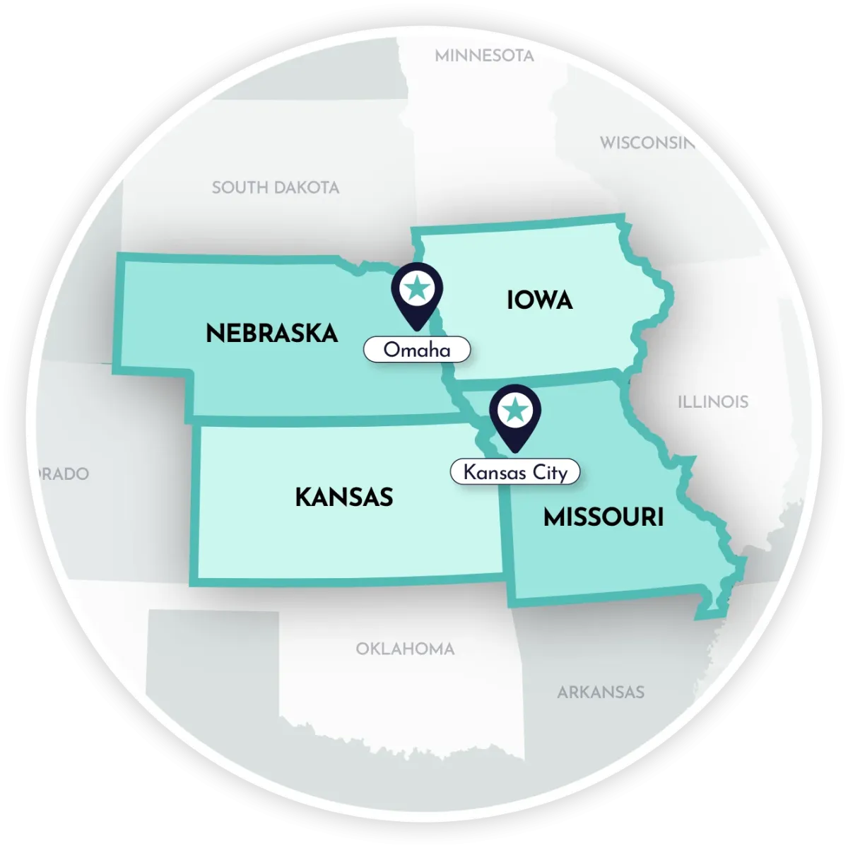 DreamLawn Service Area Map Kansas, Nebraska, Iowa, Missouri
