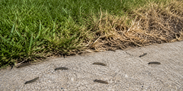 armyworms on pavement